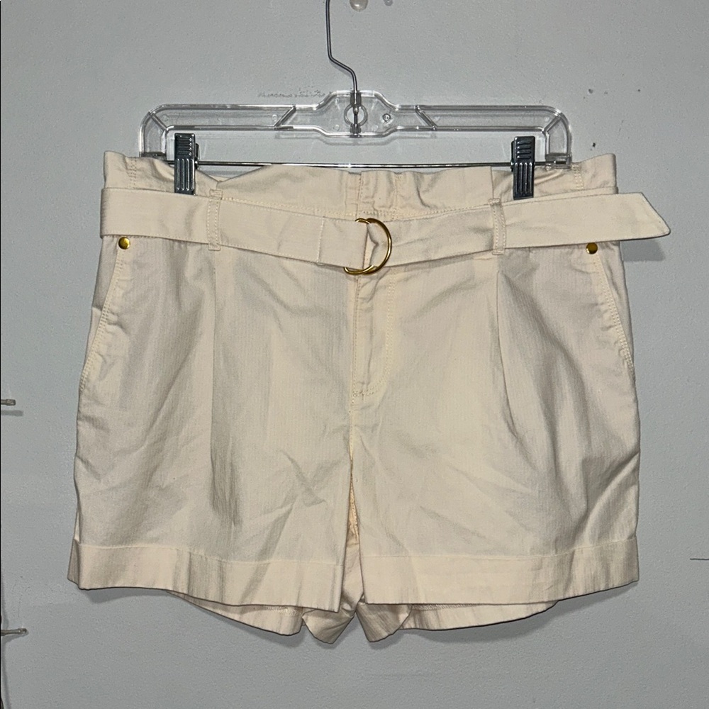 LOFT Women's Cream Belted Shorts NWT